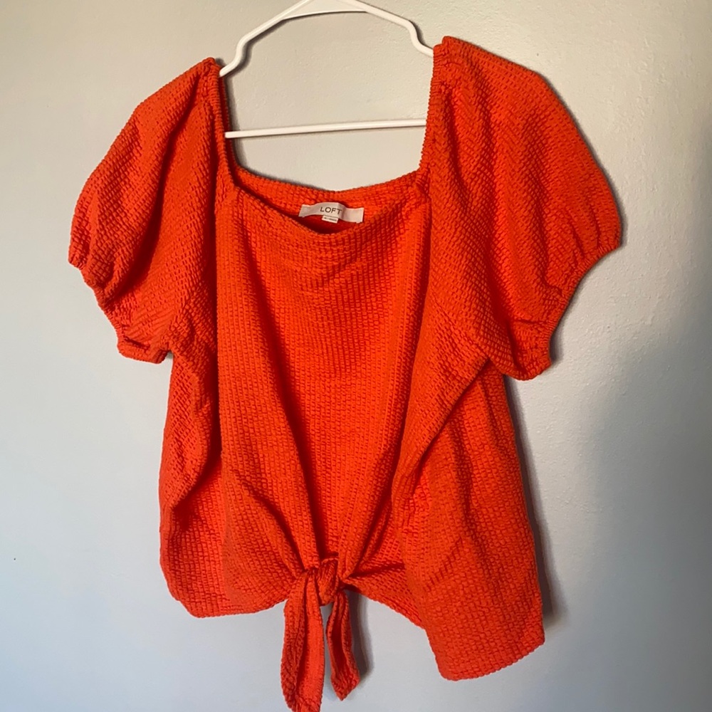 Loft Textured Orange Blouse